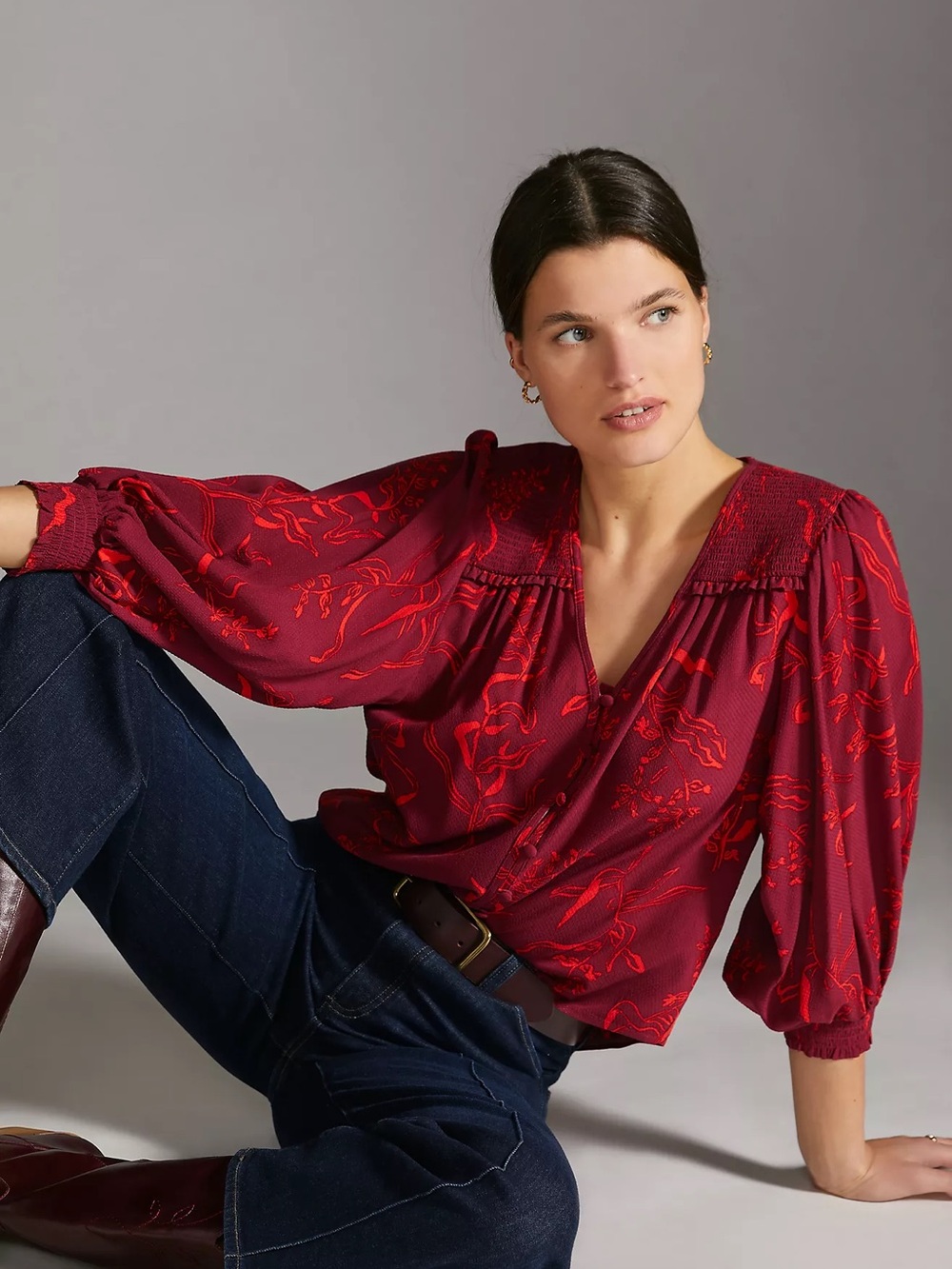 Emily Isabella Anthropologie Whimsy Buttondown Blouse Small